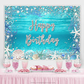 Lofaris Under The Sea Pearl Shell Happy Birthday Backdrop